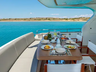 Freedom, a Alalunga 78 motor yacht at Athens, Greece