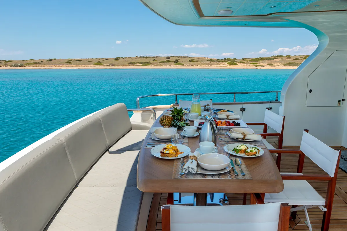 Freedom, a Alalunga 78 motor yacht at Athens, Greece
