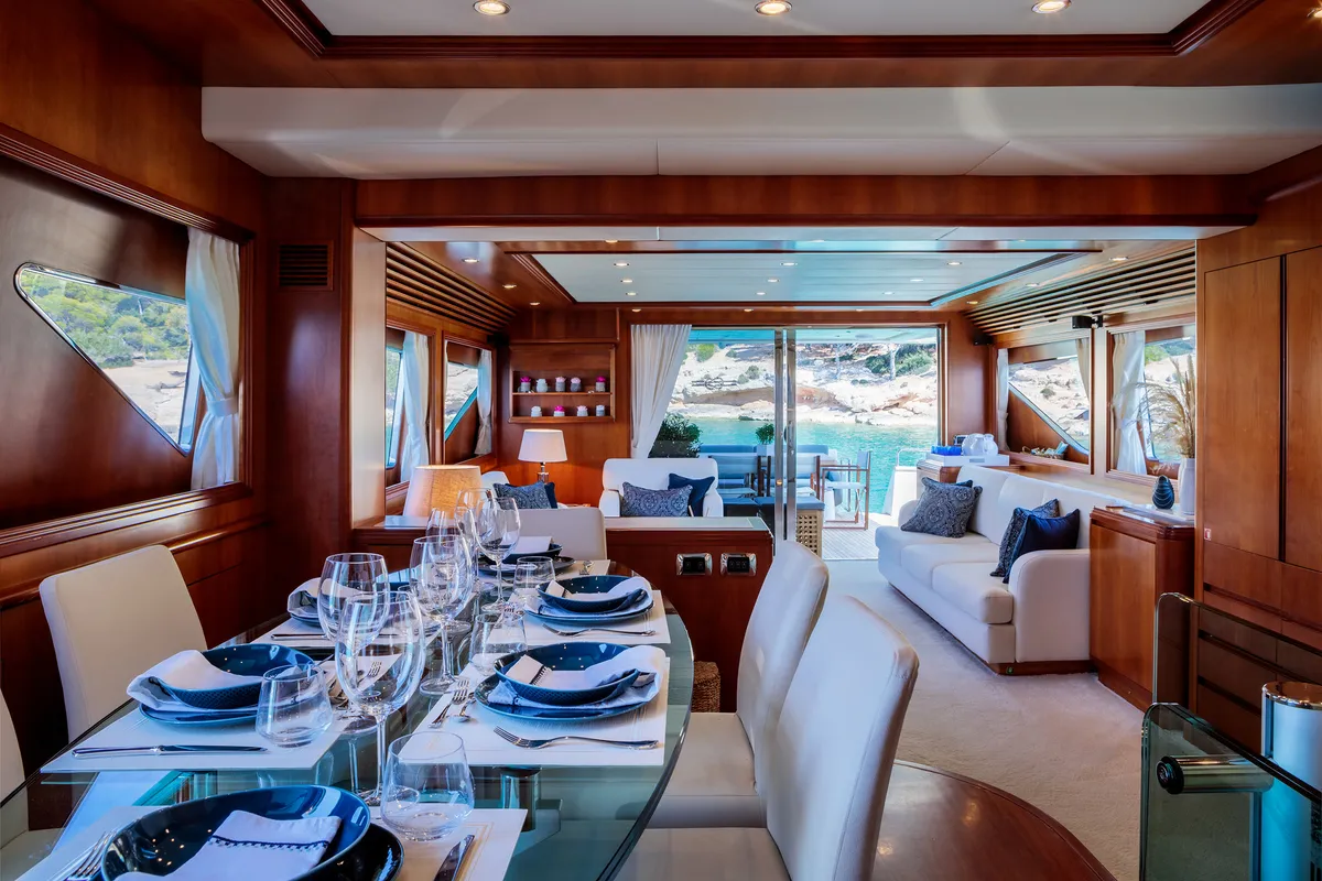 Freedom, a Alalunga 78 motor yacht at Athens, Greece