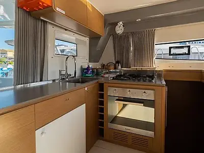 Galley of Faros, a Excess 15 catamaran at Seget Donji, Croatia