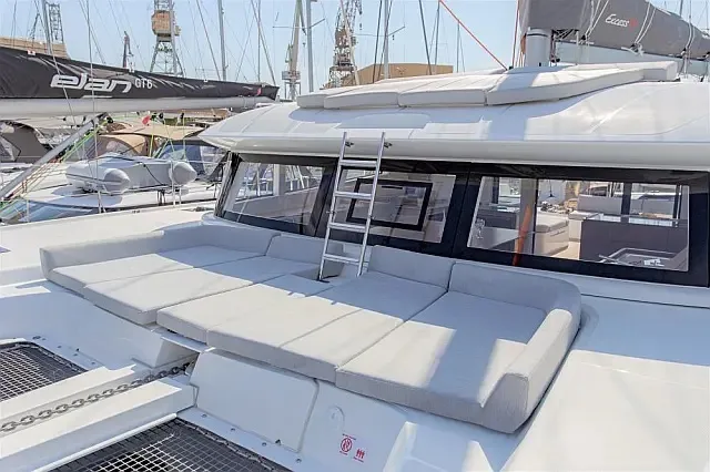 Deck of Faros, a Excess 15 catamaran at Seget Donji, Croatia