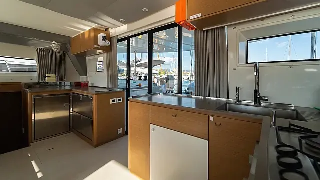 Galley of Faros, a Excess 15 catamaran at Seget Donji, Croatia