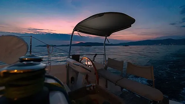 Cockpit of Faros, a Excess 15 catamaran at Seget Donji, Croatia