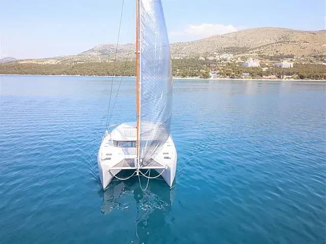 Exterior view of Faros, a Excess 15 catamaran at Seget Donji, Croatia