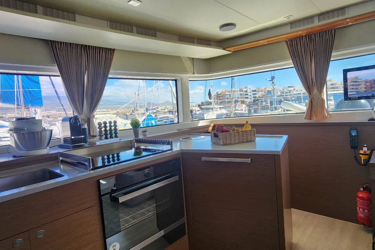 Salon of Tamiro, a Lagoon 52F catamaran at Municipal Unit of Lefkada, Greece