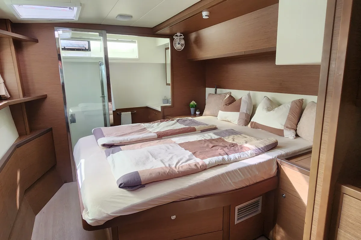 Cabin on Tamiro, a Lagoon 52F catamaran at Municipal Unit of Lefkada, Greece