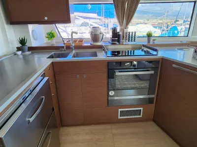 Galley of Tamiro, a Lagoon 52F catamaran at Municipal Unit of Lefkada, Greece