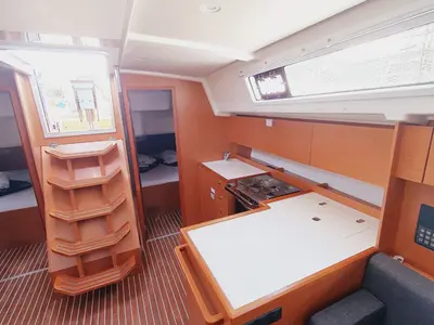 Galley of Lucia, a Bavaria C42 sailboat at Grad Pula, Croatia