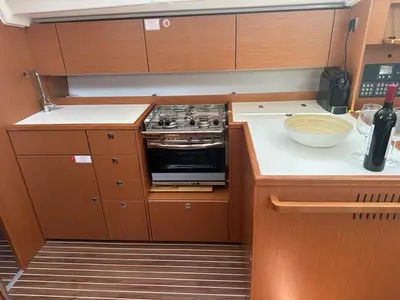 Galley of MOANA, a Bavaria C42 sailboat at Primošten, Croatia