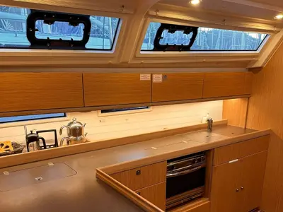 Galley of Okto Sailors, a Bavaria Cruiser 46 sailboat at Fethiye, Turkey