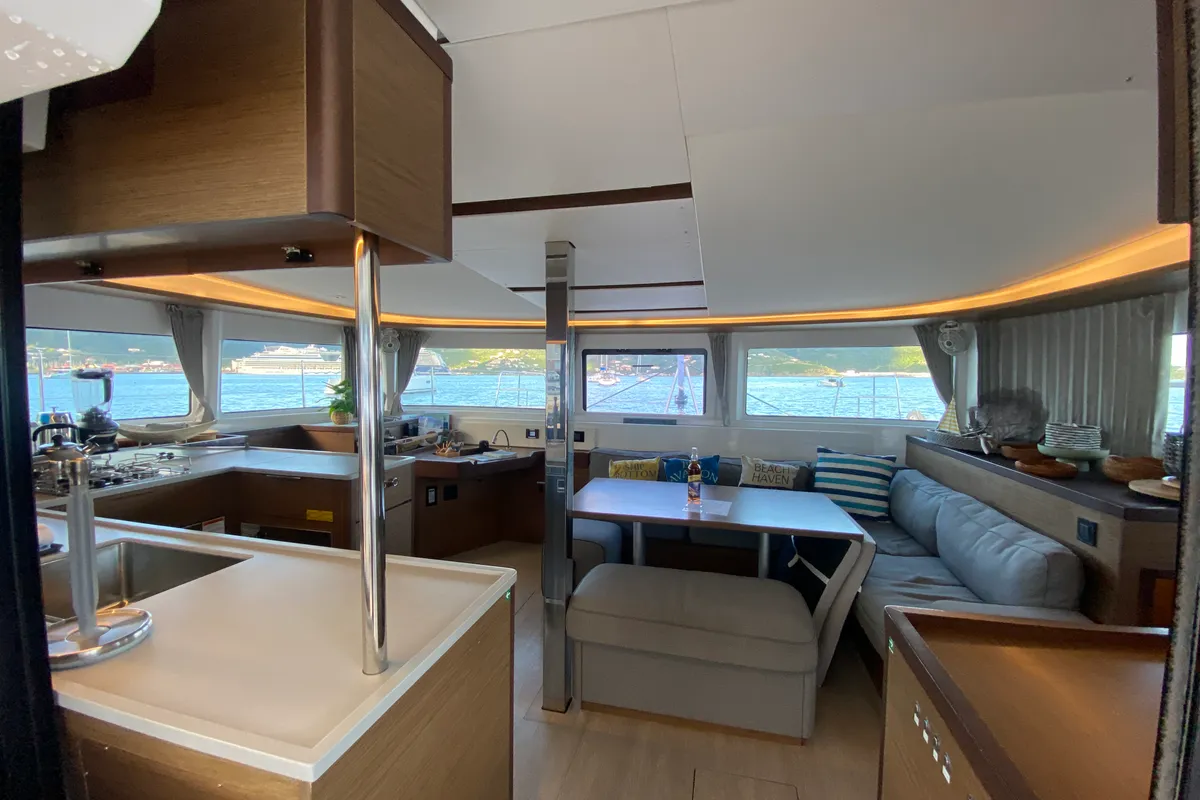 Salon of Tide of your life, a Lagoon 46 catamaran at Road Town, British Virgin Islands