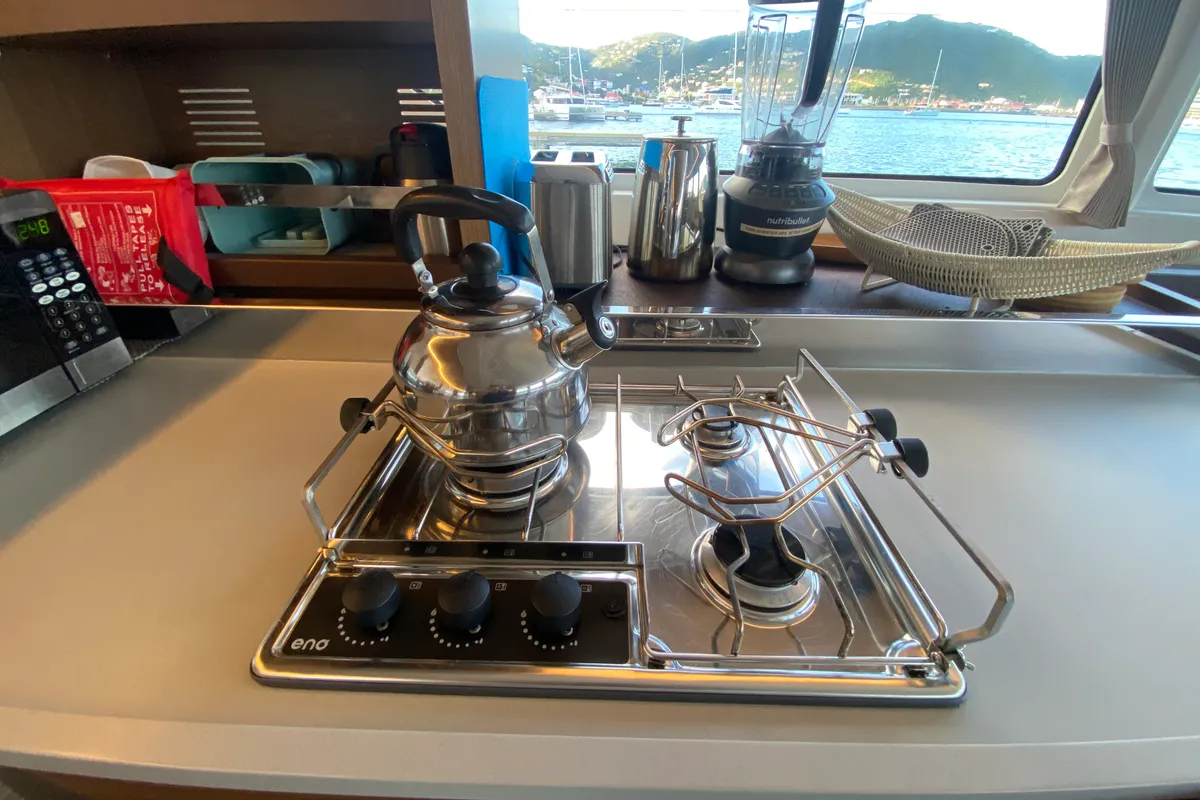 Galley of Tide of your life, a Lagoon 46 catamaran at Road Town, British Virgin Islands