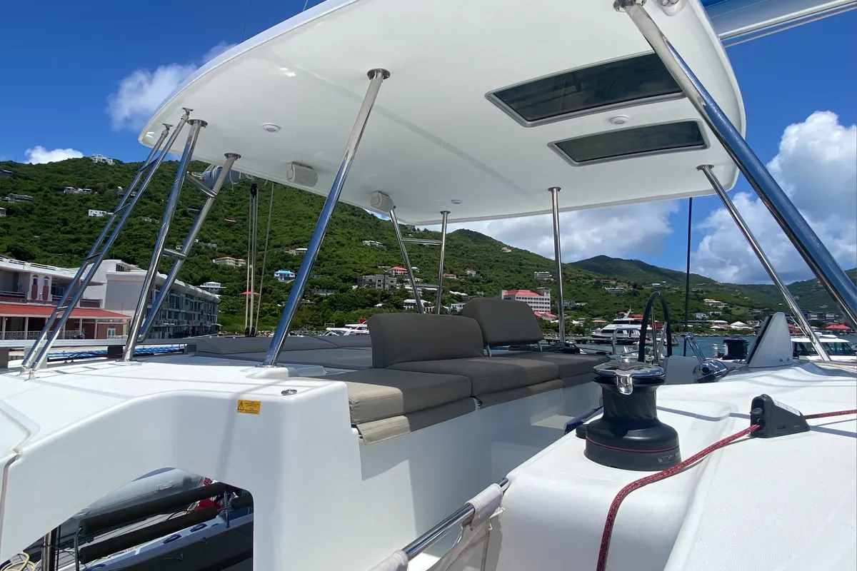 Exterior view of Tide of your life, a Lagoon 46 catamaran at Road Town, British Virgin Islands