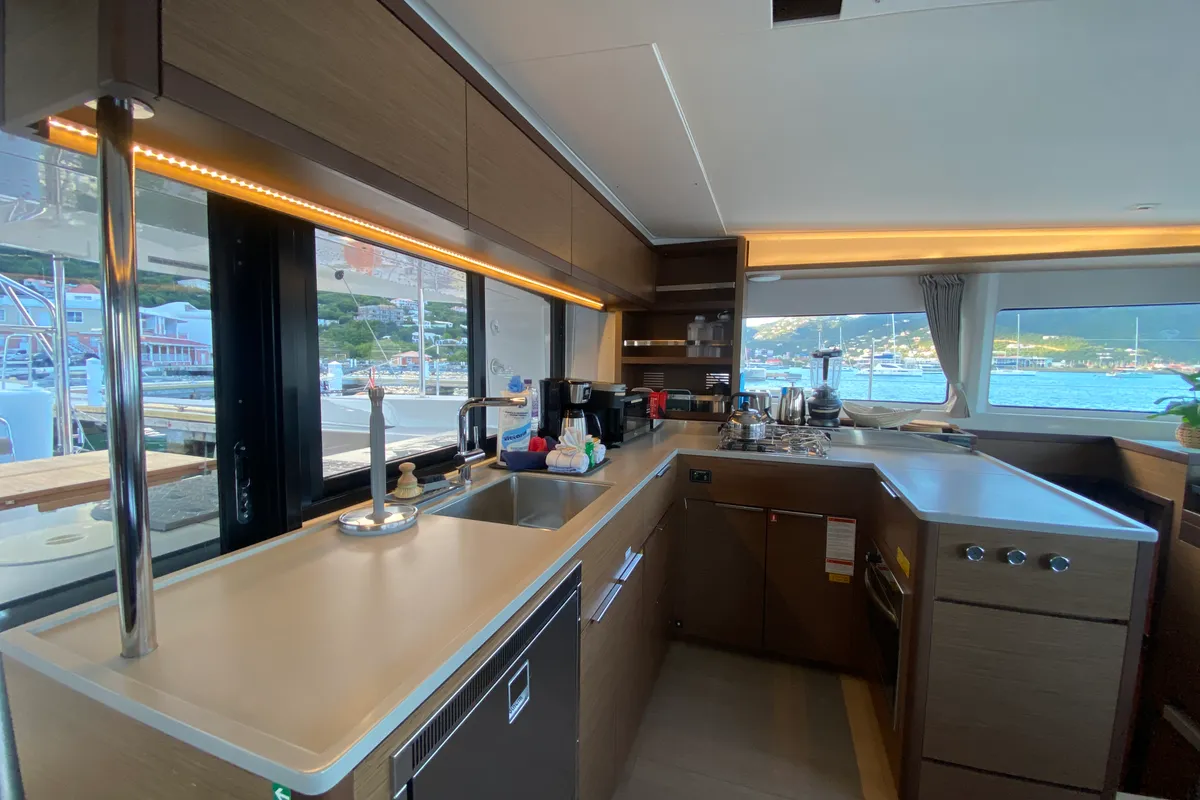 Galley of Tide of your life, a Lagoon 46 catamaran at Road Town, British Virgin Islands