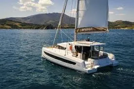 Exterior view of Stella Maris, a Bali 4.2 catamaran at Municipal Unit of Lefkada, Greece