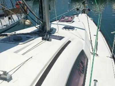Deck of Tiamo, a Beneteau Oceanis 43 sailboat at Municipal Unit of Lefkada, Greece