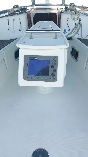 Cockpit of Tiamo, a Beneteau Oceanis 43 sailboat at Municipal Unit of Lefkada, Greece