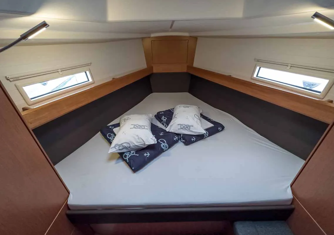 Cabin on Caipirinha, a Bavaria Cruiser 37 sailboat at Grad Pula, Croatia