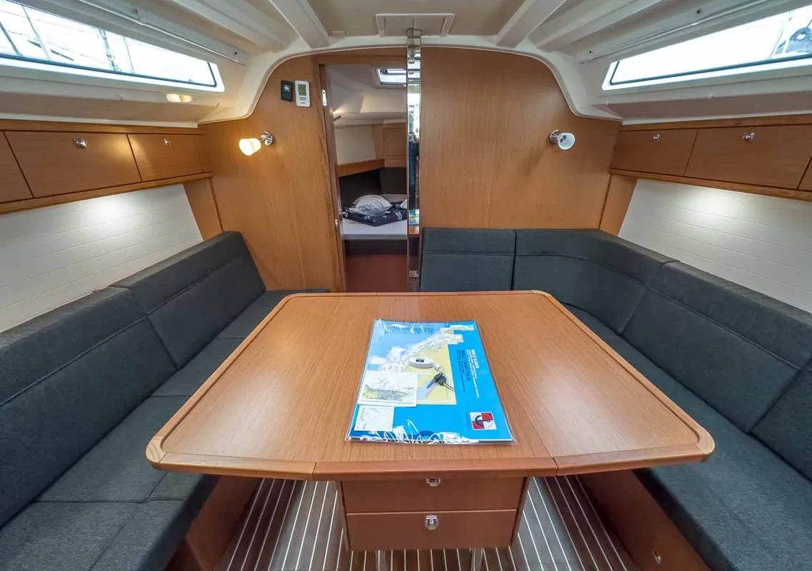 Salon of Caipirinha, a Bavaria Cruiser 37 sailboat at Grad Pula, Croatia