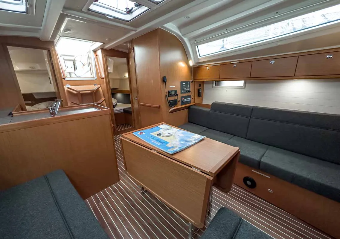 Salon of Caipirinha, a Bavaria Cruiser 37 sailboat at Grad Pula, Croatia