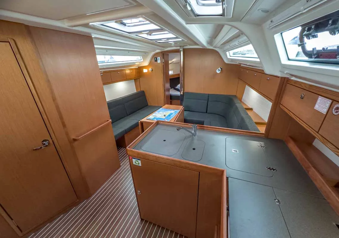 Salon of Caipirinha, a Bavaria Cruiser 37 sailboat at Grad Pula, Croatia