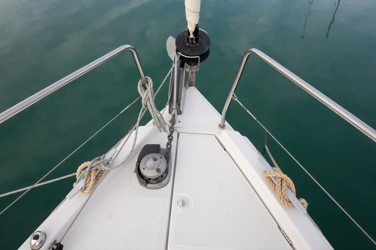 Deck of Gea, a Beneteau Oceanis 40.1 sailboat at Salerno, Italy