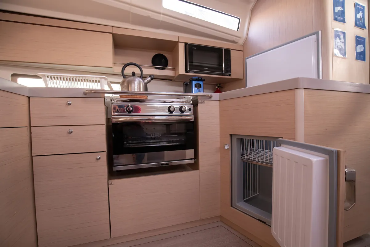 Galley of Gea, a Beneteau Oceanis 40.1 sailboat at Salerno, Italy