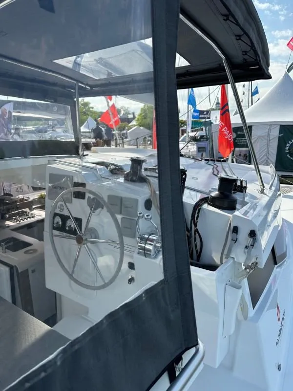 Deck of Sea Magik, a Fountaine Pajot Isla 40 catamaran at Charlotte Amalie, United States