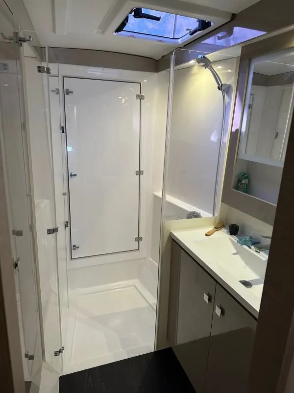 Deck of Sea Magik, a Fountaine Pajot Isla 40 catamaran at Charlotte Amalie, United States