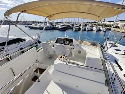 Cockpit of Ardea, a Beneteau Antares 13,80 motor yacht at Općina Sukošan, Croatia