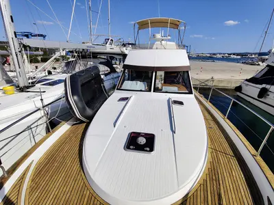 Deck of Ardea, a Beneteau Antares 13,80 motor yacht at Općina Sukošan, Croatia