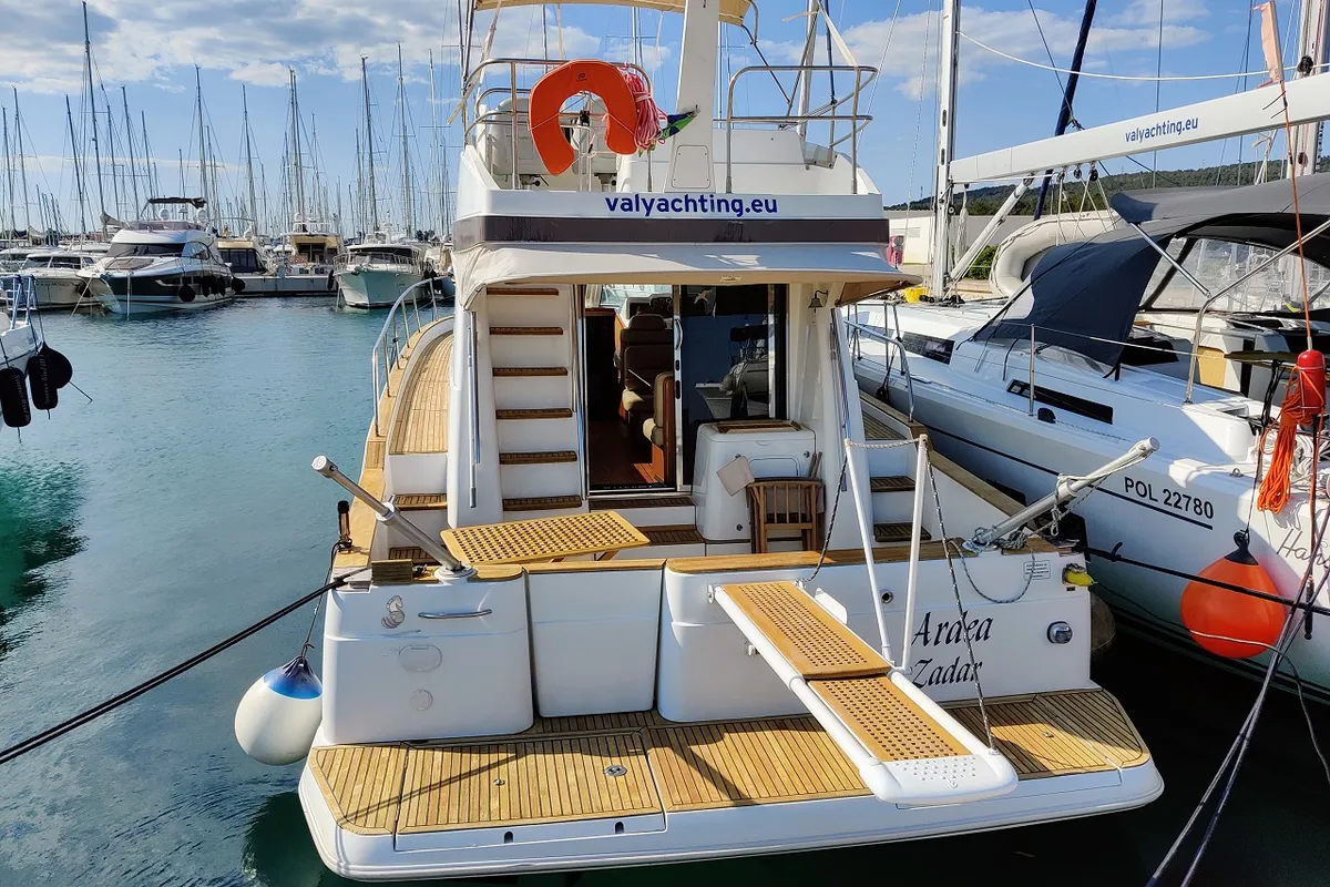 Exterior view of Ardea, a Beneteau Antares 13,80 motor yacht at Općina Sukošan, Croatia