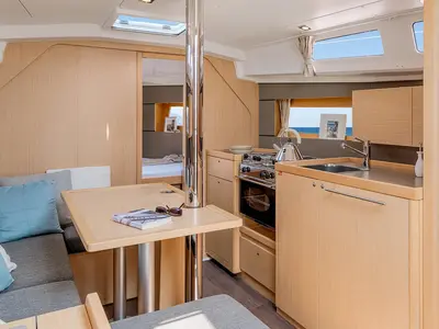Salon of Zomer, a Beneteau Oceanis 35 sailboat at Yerseke, Netherlands