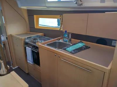 Galley of Zomer, a Beneteau Oceanis 35 sailboat at Yerseke, Netherlands