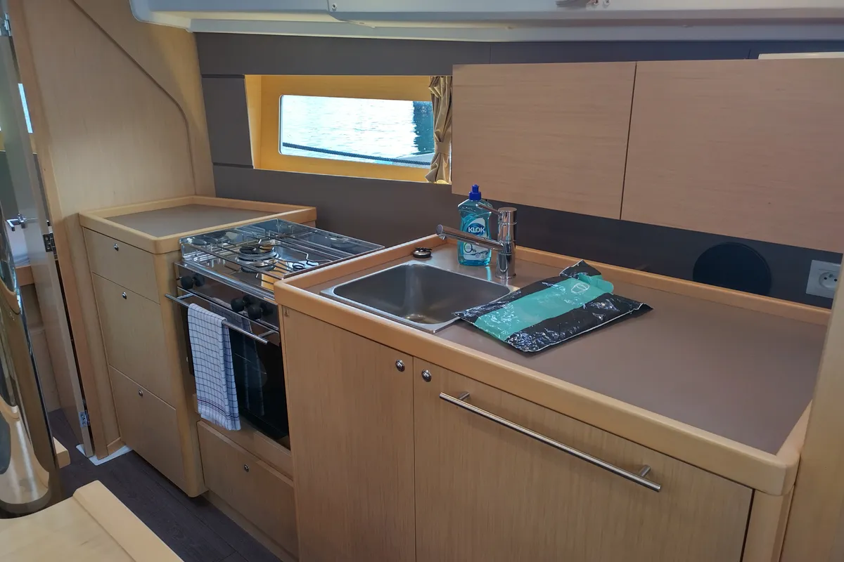 Galley of Zomer, a Beneteau Oceanis 35 sailboat at Yerseke, Netherlands