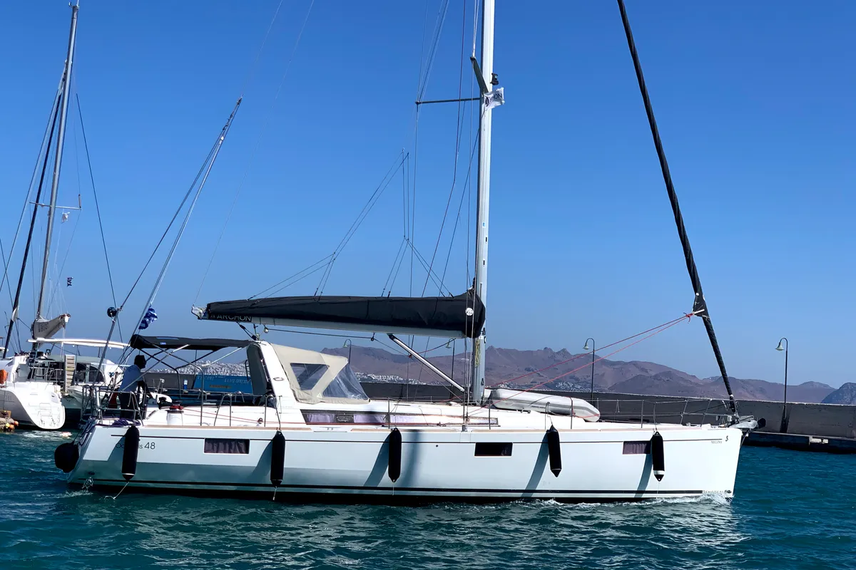 Melina, a Beneteau Oceanis 48 sailboat at Municipal Unit of Rhodes, Greece