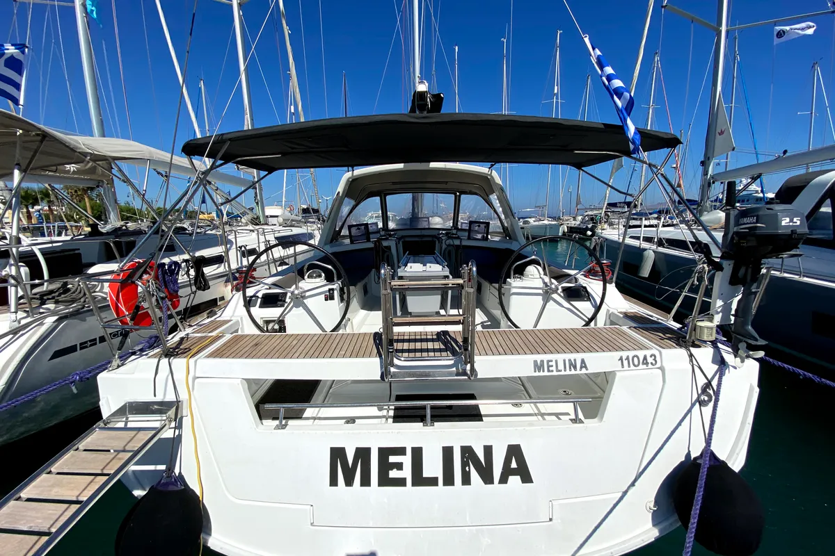 Melina, a Beneteau Oceanis 48 sailboat at Municipal Unit of Rhodes, Greece
