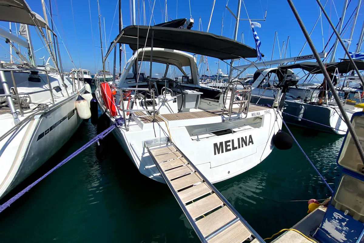 Melina, a Beneteau Oceanis 48 sailboat at Municipal Unit of Rhodes, Greece