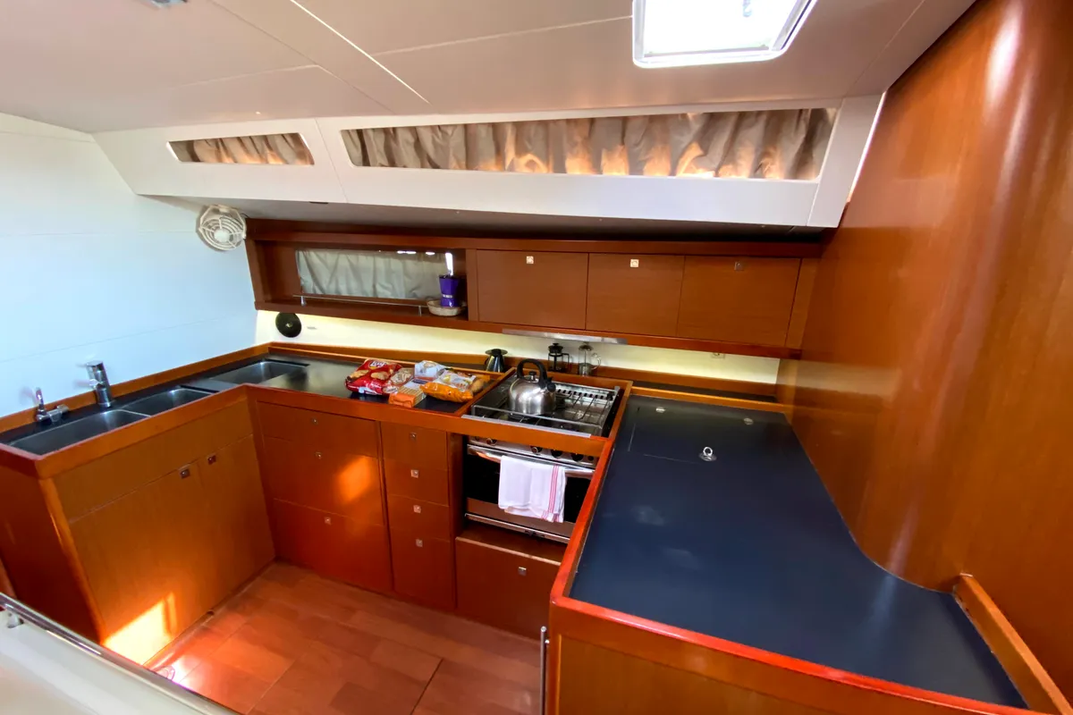 Melina, a Beneteau Oceanis 48 sailboat at Municipal Unit of Rhodes, Greece