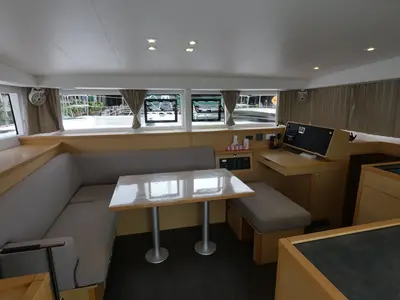 Salon of Anastasia, a Lagoon 400 S2 catamaran at Mai Khao, Thailand