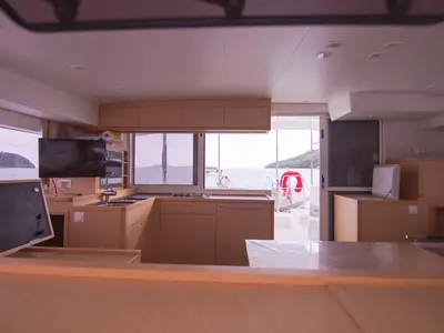 Galley of Anastasia, a Lagoon 400 S2 catamaran at Mai Khao, Thailand
