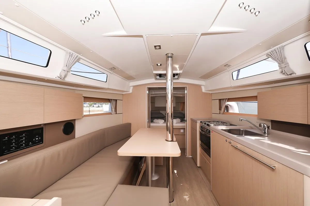 Salon of Aris, a Beneteau Oceanis 35.1 sailboat at Grad Biograd na Moru, Croatia