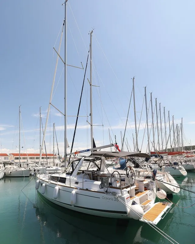 Exterior view of Aris, a Beneteau Oceanis 35.1 sailboat at Grad Biograd na Moru, Croatia