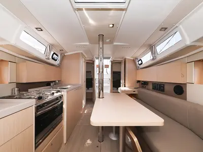 Salon of Aris, a Beneteau Oceanis 35.1 sailboat at Grad Biograd na Moru, Croatia