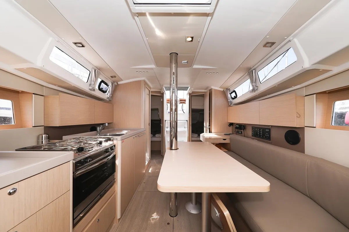 Salon of Aris, a Beneteau Oceanis 35.1 sailboat at Grad Biograd na Moru, Croatia
