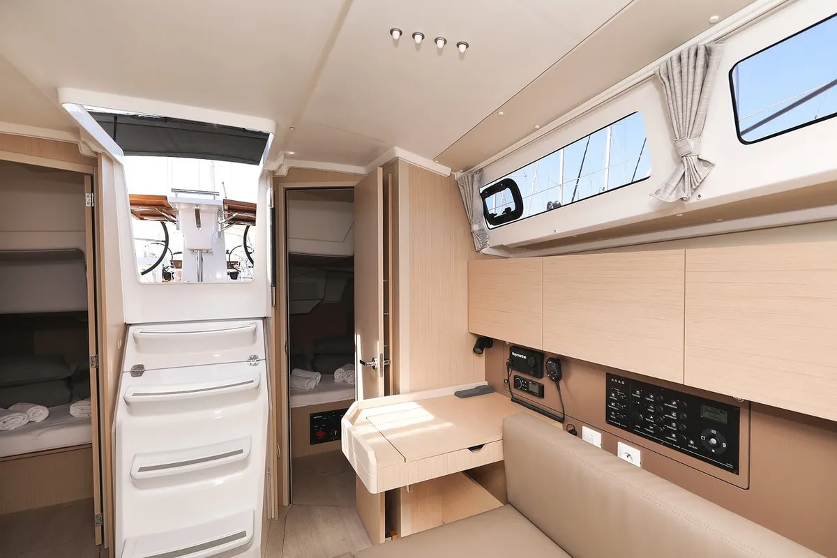 Salon of Aris, a Beneteau Oceanis 35.1 sailboat at Grad Biograd na Moru, Croatia