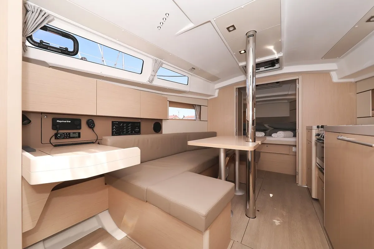 Salon of Aris, a Beneteau Oceanis 35.1 sailboat at Grad Biograd na Moru, Croatia