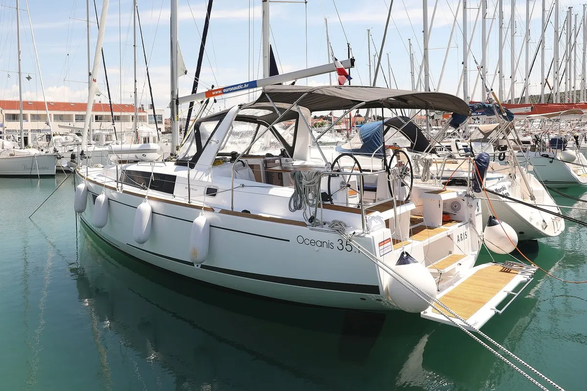 Exterior view of Aris, a Beneteau Oceanis 35.1 sailboat at Grad Biograd na Moru, Croatia