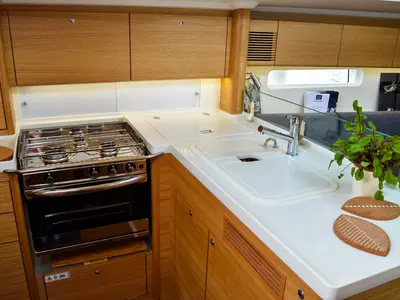 Galley of Cum Ventis, a X-Yachts X4³ sailboat at Općina Rogoznica, Croatia