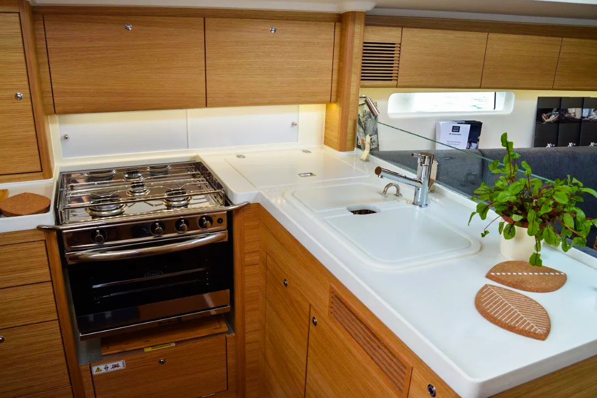 Galley of Cum Ventis, a X-Yachts X4³ sailboat at Općina Rogoznica, Croatia